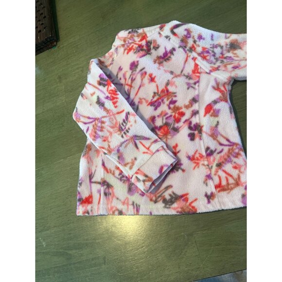 Columbia Toddler Girls Floral Fleece Jacket Full-Zip Size 3T Pink Purple Red War - Picture 5 of 6